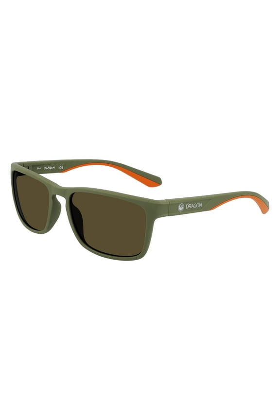 Alliance Blaise Ll Matte Olive Framed Lumalens Brown Lens Sunglasses