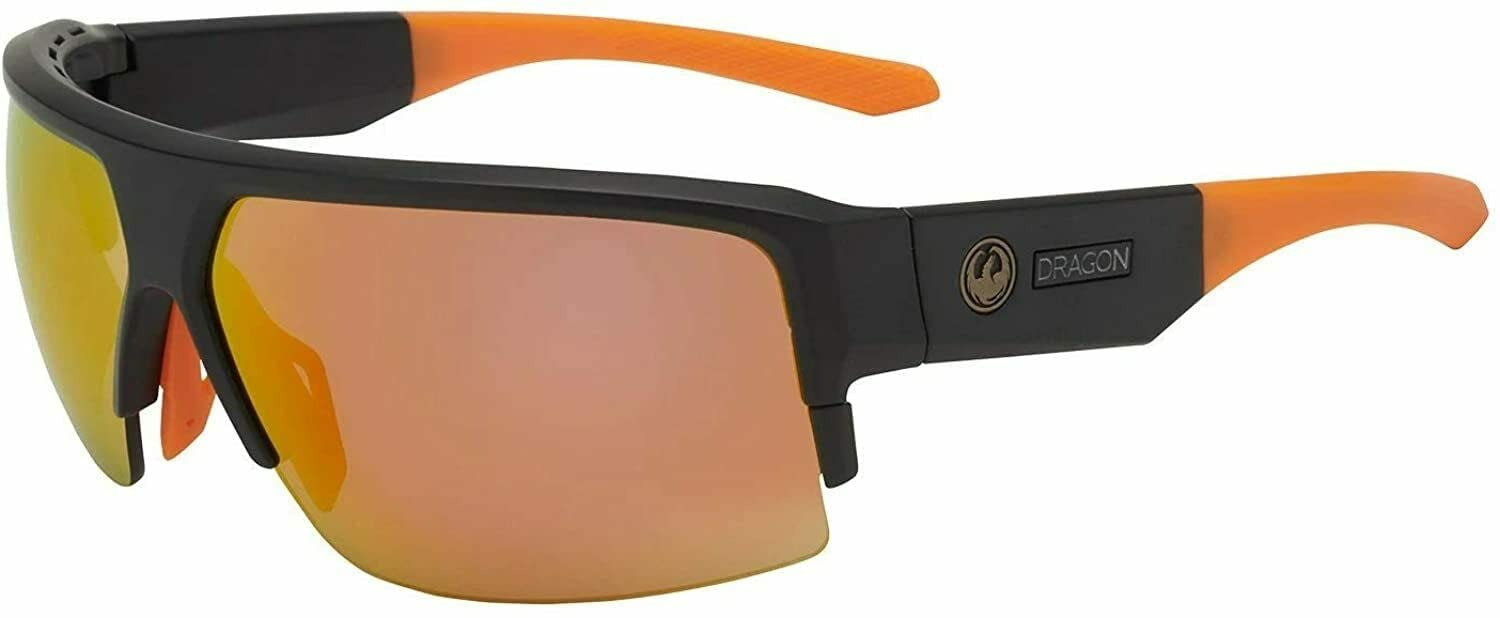 Dragon Alliance Dragon Eyewear Ridge X Sunglasses (OSFM, Matte Black / Orange Ion Lens