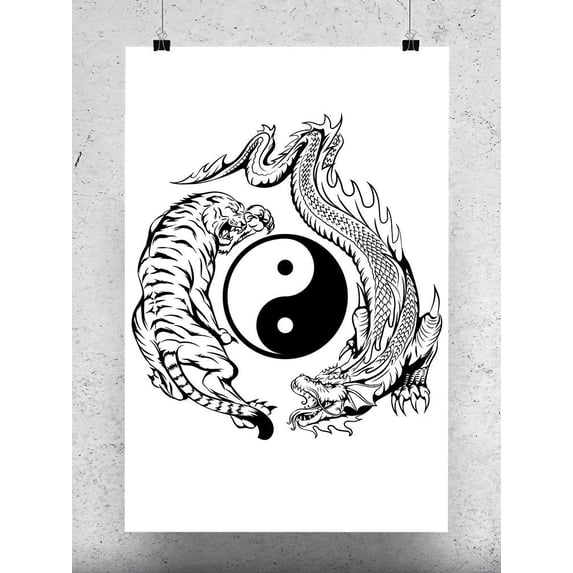 Dragon And Tiger Yin Yang! Poster -Image by Shutterstock