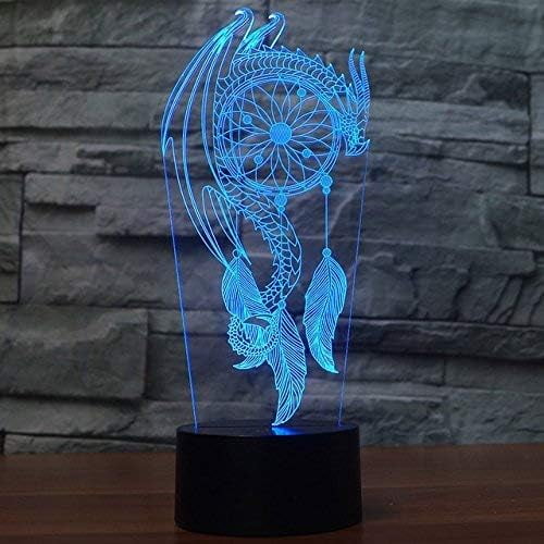 Dragon Animal Toys 3D Illusion Night Light Smart Touch Lamp, Creative RGB Led Lamps, Christmas Birthday Decorations Gifts for Boys and Girls, Party Decor, 16 Colors