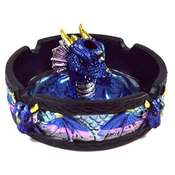 Dragon Ashtray with Snuffer - Metallic Finish - 4 in - Unique Design