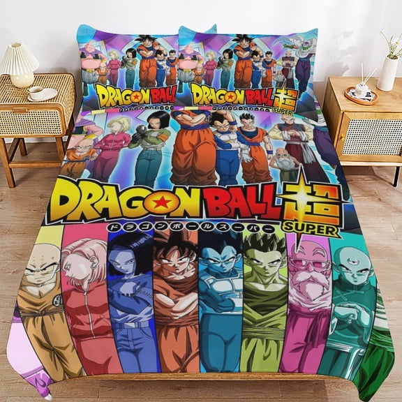 Dragon Ball 3-piece Bedding Set Full Size,Kids Bedding Include 1 Duvet Cover and 2 Pillowcases for Girls Boys Women Men