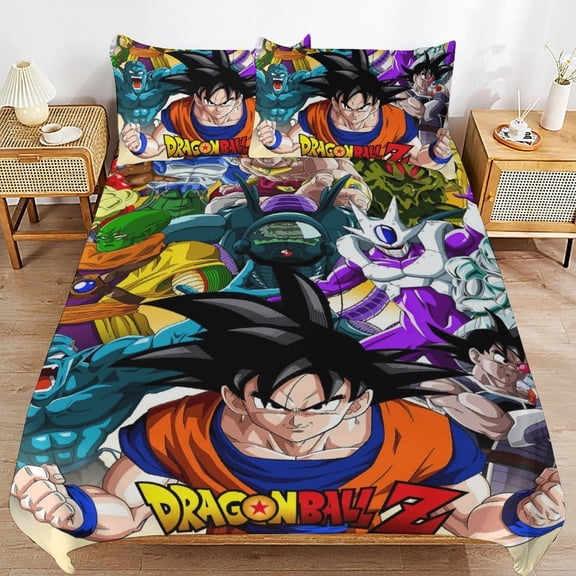 Dragon Ball 3-piece Bedding Set Queen Size,Kids Bedding Include 1 Duvet Cover and 2 Pillowcases for Girls Boys Women Men