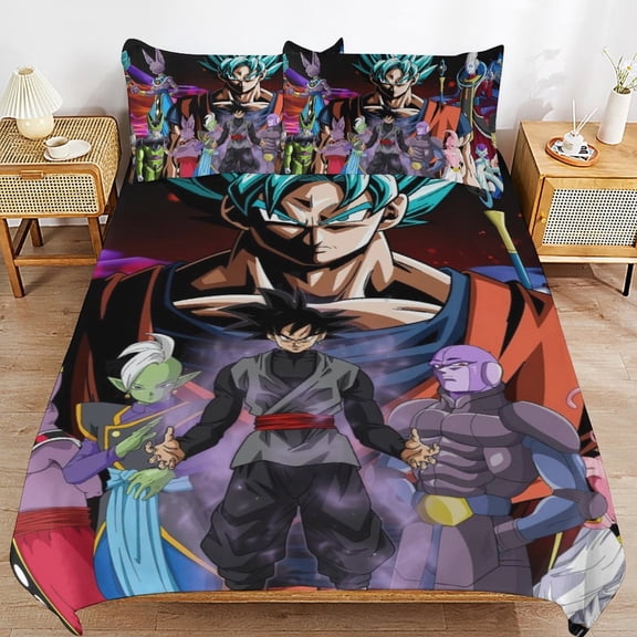 Dragon Ball 3-piece Bedding Set Twin Size,Kids Bedding Include 1 Duvet Cover and 2 Pillowcases for Girls Boys Women Men
