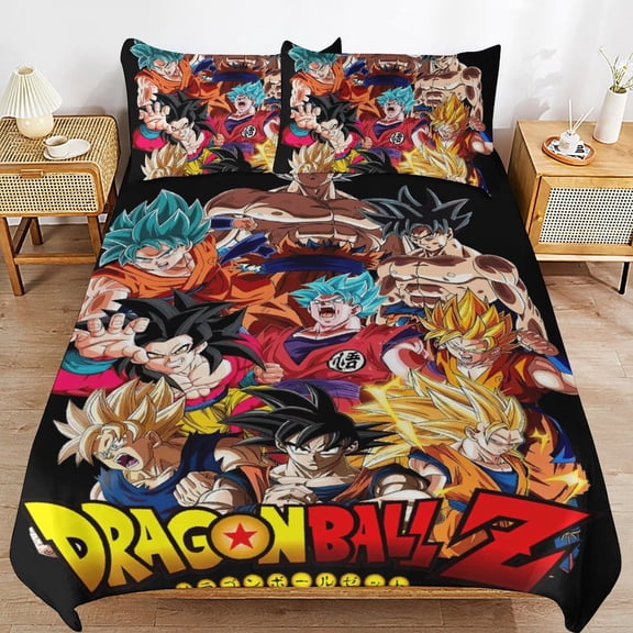 Dragon Ball 3-piece Bedding Set Twin Size,Kids Bedding Include 1 Duvet Cover and 2 Pillowcases for Girls Boys Women Men
