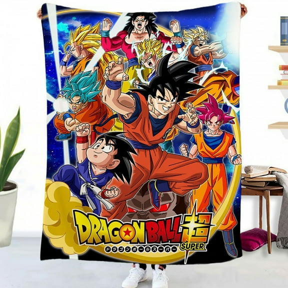 Dragon Ball Anime Blanket Cartoon Printing Soft Blanket Kids Adult Lightweight Seasonal Blanket for Bed Sofa Office Picnic Travel Lightweight Bed Blanket