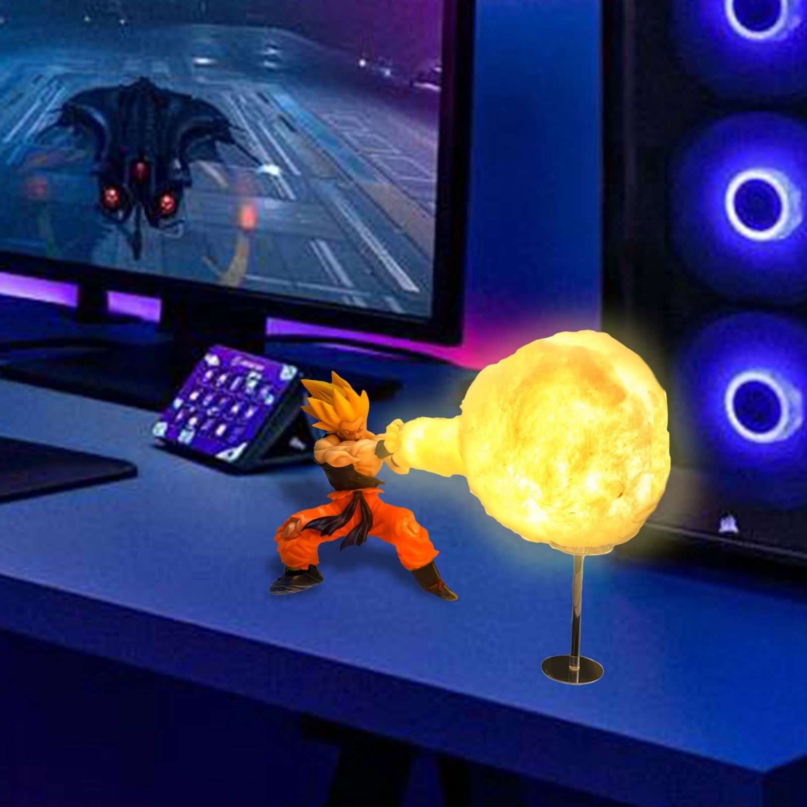 Dragon Ball Anime Character Night Light Figurine Decorative Led Lamp Son Goku Toys Peripheral Desktop Ornament-Son Goku C Yellow