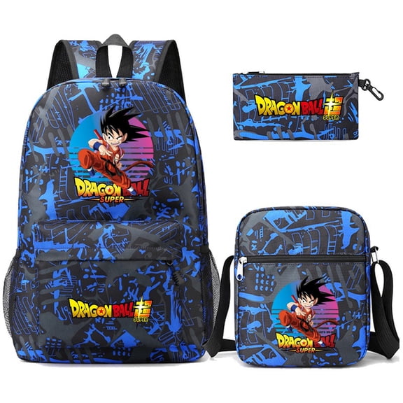 Dragon Ball Backpack Anime Wukong Lightweight Goku Set 3D Print Casual Student Backpack Bag Pen Bag Satchel three-in-one,Travel Daypacks