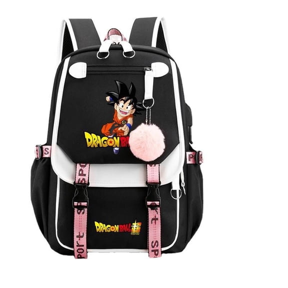 Dragon Ball Backpack Bag Large Capacity Backpack Anime Wukong Canvas Back To Schoolbag Student USB BackpackTravel Bag Movie Birthday Rucksack