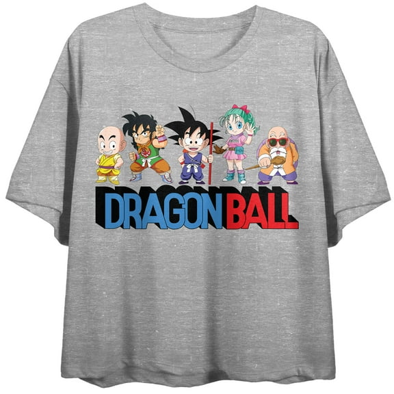Dragon Ball Classic Characters on Women's Athletic Heather Crop-S