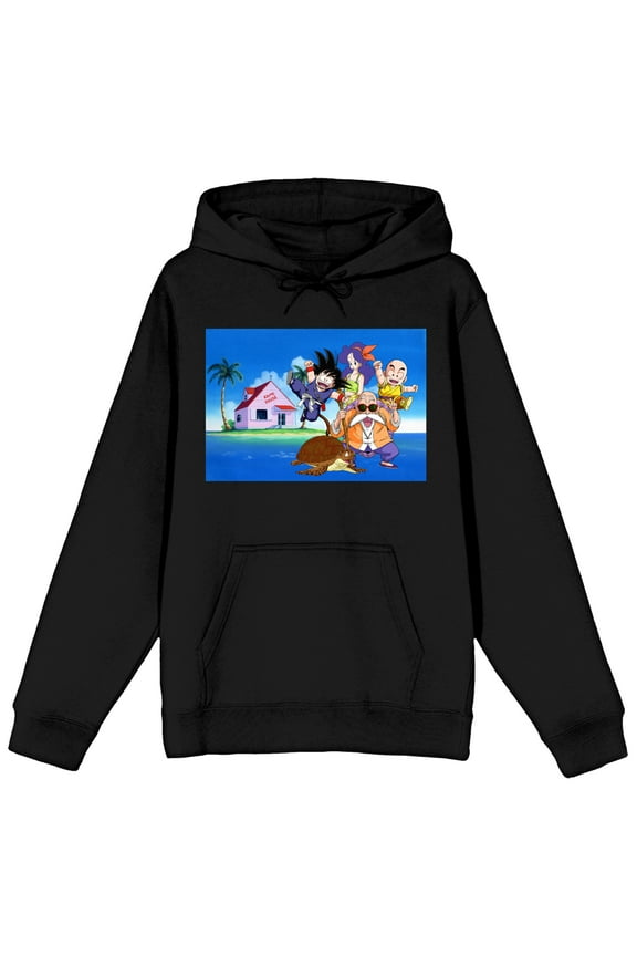 Dragon Ball Classic Sea Composition Art Long Sleeve Black Adult Hooded Sweatshirt-6XL