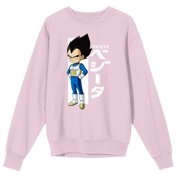 Dragon Ball Daima Vegeta Character Adult Pink Crew Neck Sweatshirt-3XL