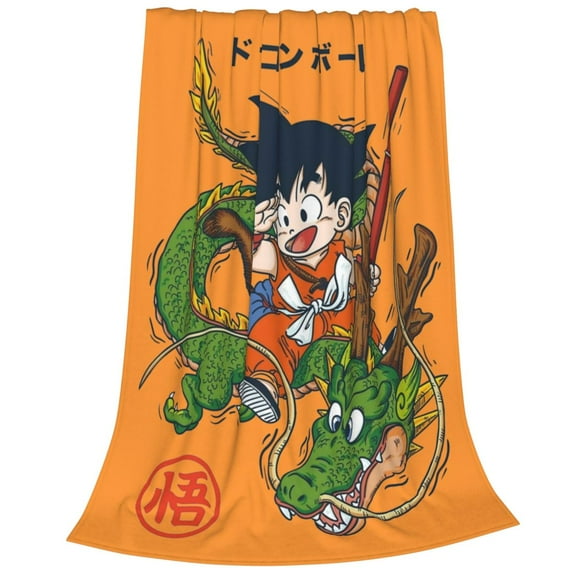 Dragon Ball Flannel Throw Blanket Cartoon Blanket Soft Plush Blankets Room Decorative Blankets for Women Men 40x50 inch