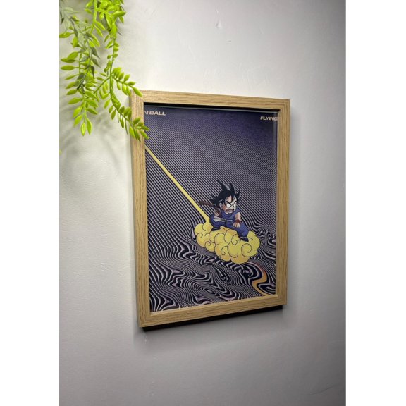 Dragon Ball Flying Nimbus Minimalist Anime Poster Print Wall Decor 8x12 UNFRAMDE