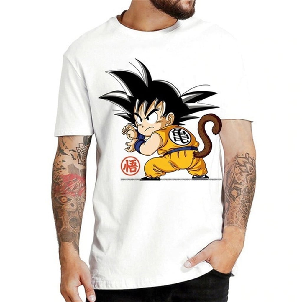 Dragon Ball Men Tops Casual Cotton T-shirt Anime Super Cool Goku