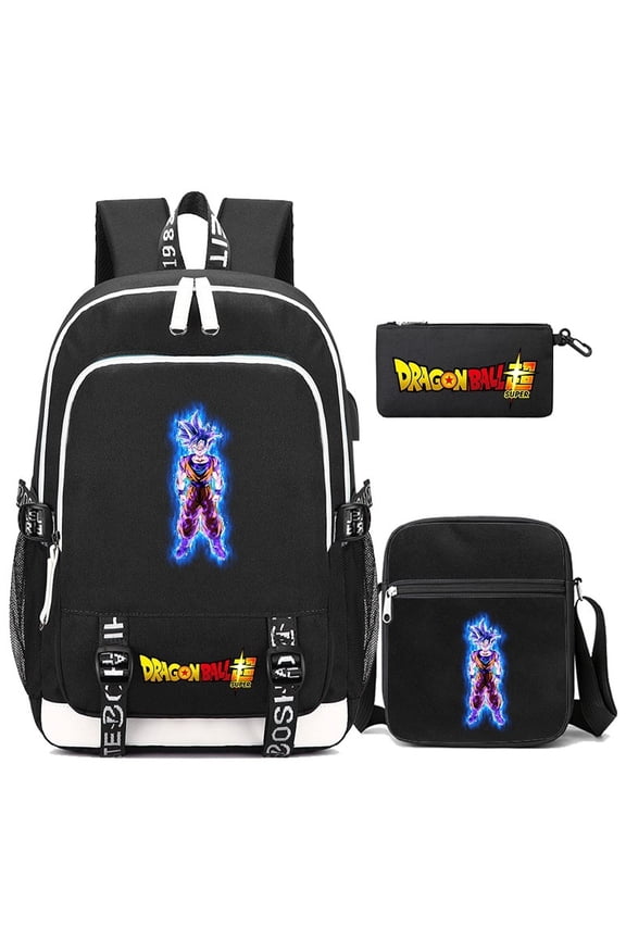 Dragon Ball Goku Backpack Anime Wukong Set Casual Student Peripheral Three-Piece Schoolbag Travel Daypacks Gifts