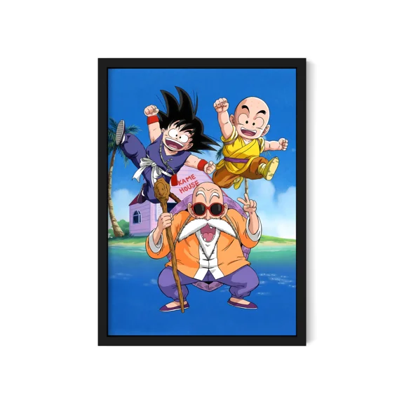 Dragon Ball - Goku Krilin and Maestro Roshi Kame House Poster Unframed Size 24''x36'' GooGate