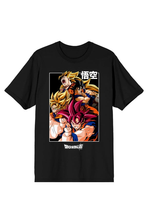 Dragon Ball Goku Super Saiyan Character Men's Black T-Shirt-3XL