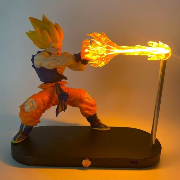 Dragon Ball Goku Super Saiyan LED Kamehameha Lamp - 3D Figurine with Night Light Function