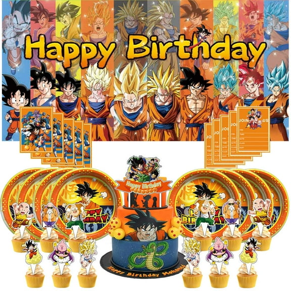 Dragon Ball Invite Invitation Cards Party Supplies Decor Decorations Banner Plates Background Backdrop