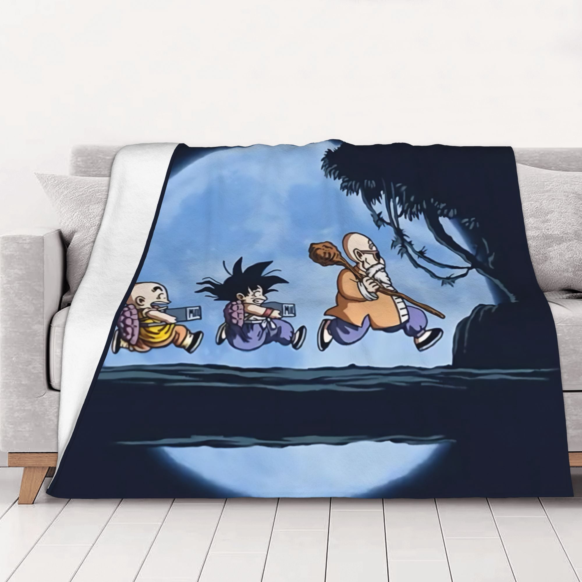 Dragon Ball Kid Goku Soft Fleece Throw Blanket, Blue Moon Training ...