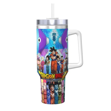 Dragon Ball Kids Water Bottle with Flip Straw Lid 40oz Vacuum Insulated Stainless Steel Tumbler Leakproof School Travel Sports Cup for Boys Girls Gift