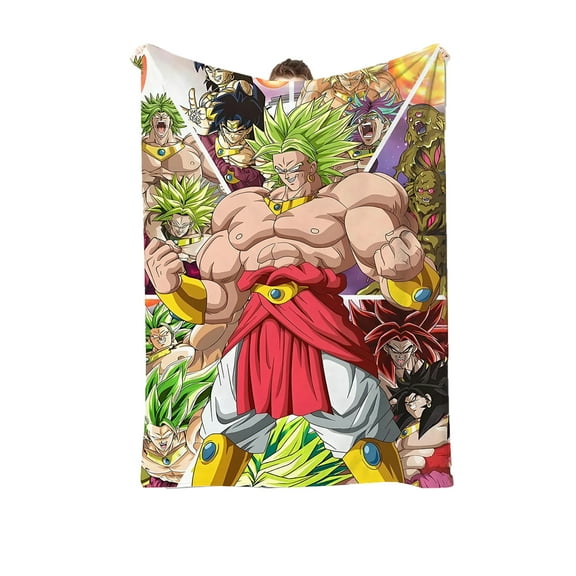 Dragon Ball Pattern Anime Blanket Soft Double-sided Flannel Fleece Bed Blanket Sofa Office Picnic Travel Lightweight Conditioning Blanket