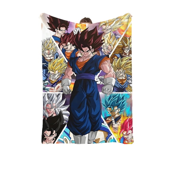 Dragon Ball Pattern Anime Blanket Soft Flannel Fleece Bed Blanket Sofa Office Picnic Travel Lightweight Conditioning Blanket