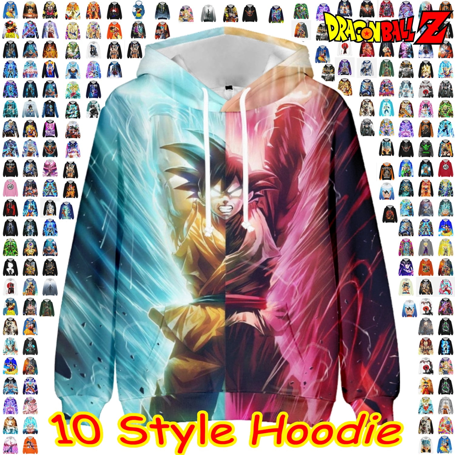 Dragon Ball Son Goku Casual Printed Hoodies Women Sweaters Coat,Size 2XL -  Walmart.com