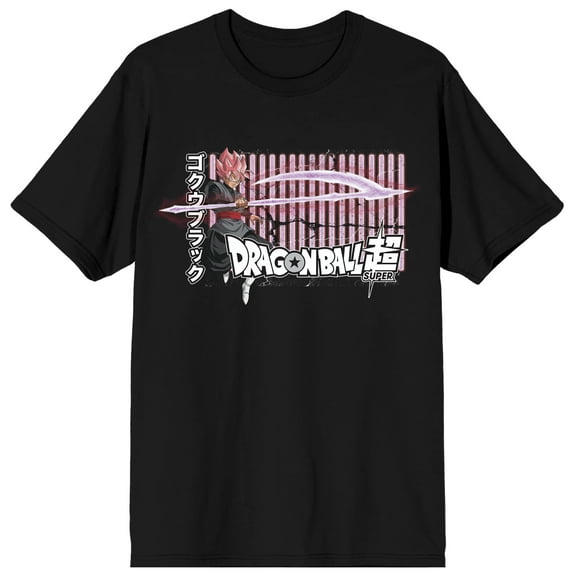 Dragon Ball Super Black Goku With Scythe Crew Neck Short Sleeve Men's Black T-shirt-Medium