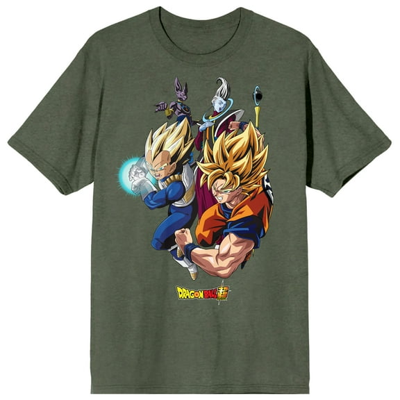 Dragon Ball Super Character Group Men's Monterey Heather Crew Neck Short Sleeve T-shirt
