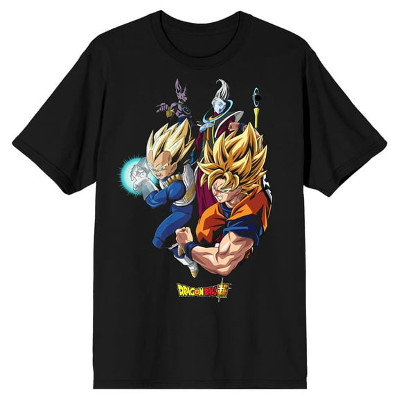 Dragon Ball Super Character Men's Black Crew Neck T-Shirt-Medium
