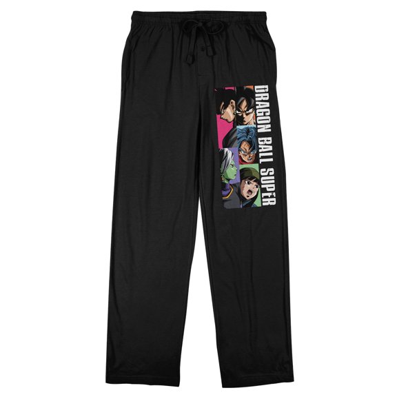 Dragon Ball Super Character Panels Men's Black Sleep Pajama Pants-XL
