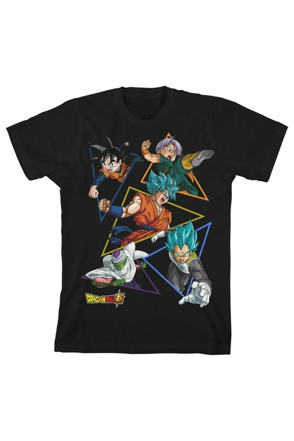 Dragon Ball Super Characters Boys Black Graphic Tee Shirt-Large