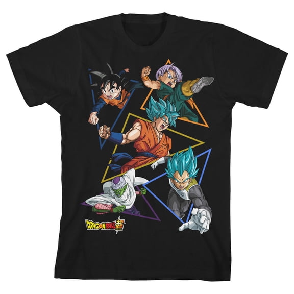 Dragon Ball Super Characters Boys Black Graphic Tee Shirt-XL