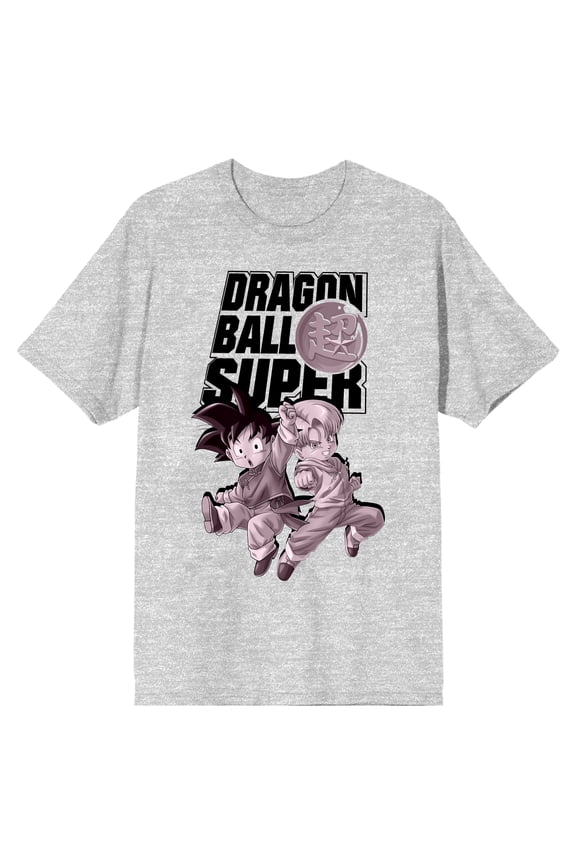 Dragon Ball Super Chibi Goten & Trunks Crew Neck Short Sleeve Athletic Heater Men's T-shirt-3XL