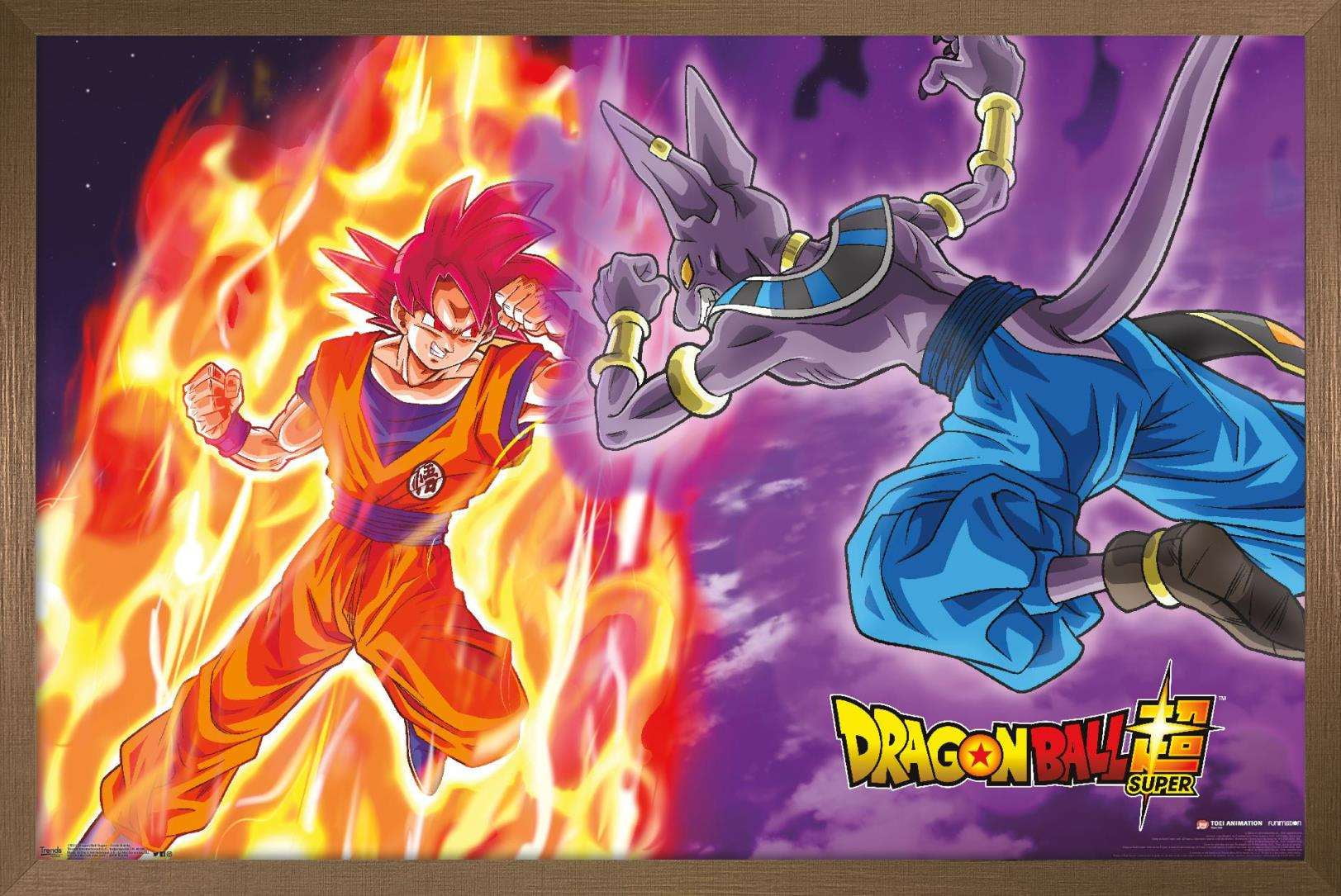 Dragon Ball: Super - Gods Battle Wall Poster, 14.725" x 22.375", Framed