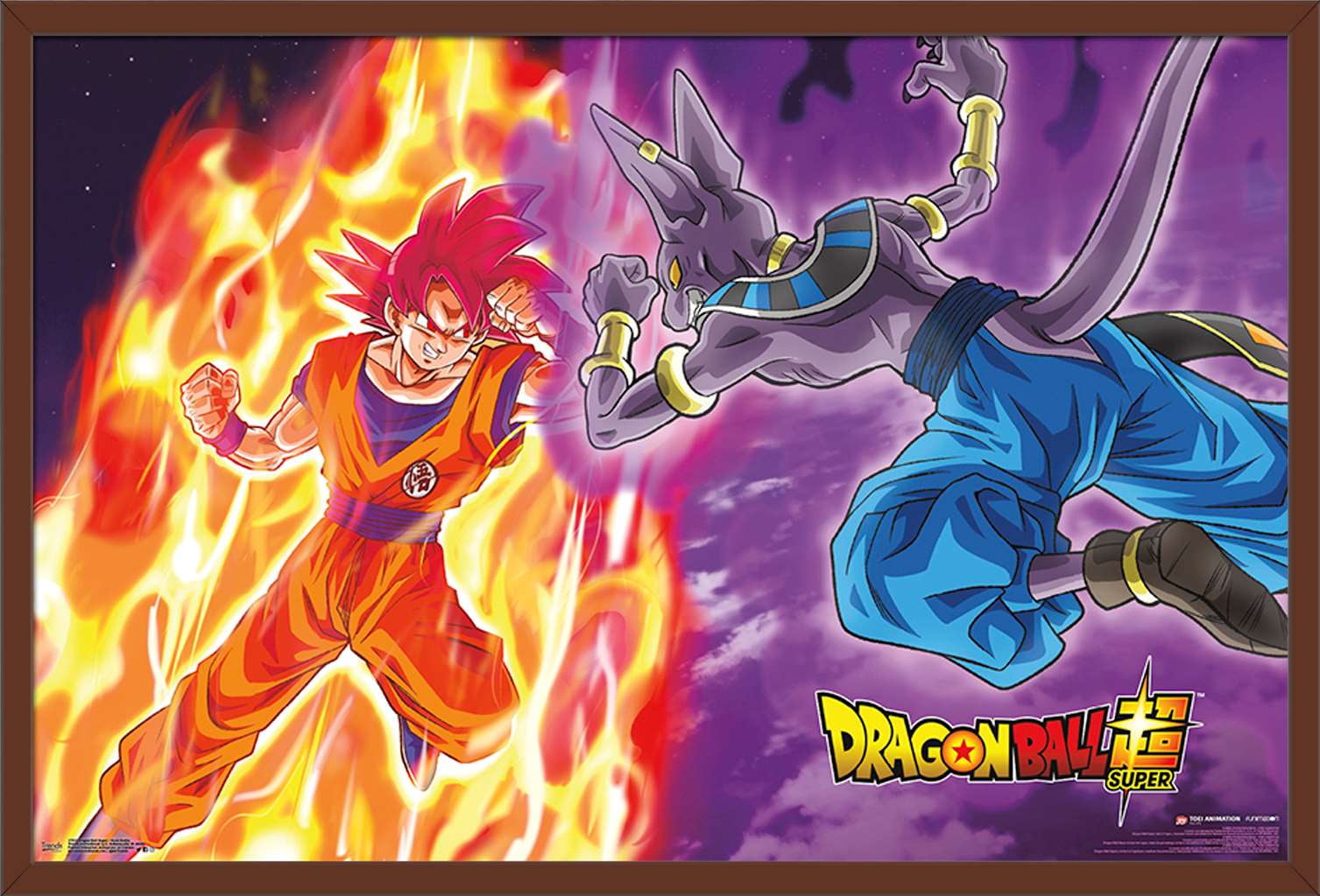 Dragon Ball: Super - Gods Battle Wall Poster, 22.375" x 34", Framed