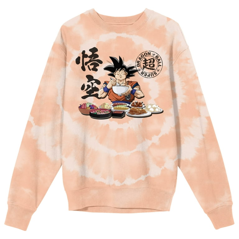 Dragon Ball Super Goku Feast Men s Icy Peach Spiral Dye Sweatshirt