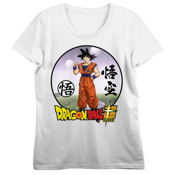 Dragon Ball Super Goku "Go" Women's White Short Sleeve Tee-Large