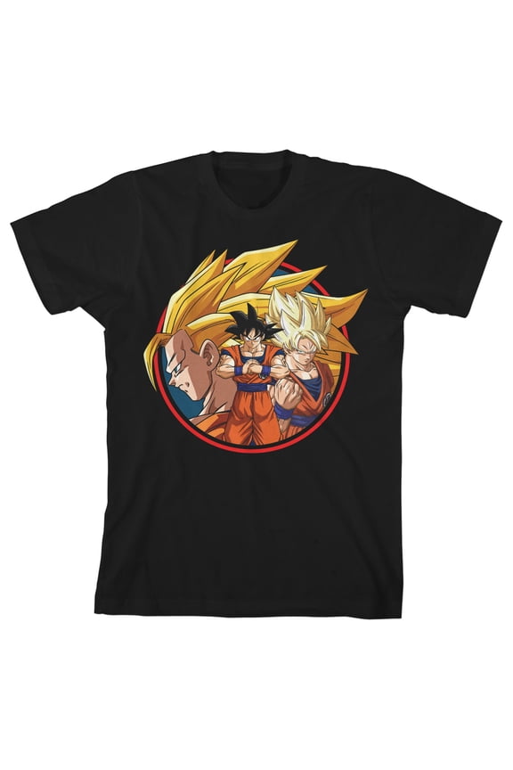 Dragon Ball Super Goku Group Art Youth Black T-shirt