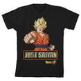 thumbnail image 1 of Dragon Ball Super Goku Just Saiyan Boy's Black T-shirt-Large, 1 of 4