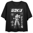 thumbnail image 1 of Dragon Ball Super Goku Symbols & Kanji Crew Neck Short Sleeve Women's Black Crop Top-Medium, 1 of 3
