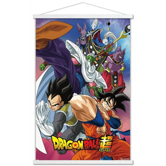 Dragon Ball: Super - Group Wall Poster with Wooden Magnetic Frame, 22.375" x 34"
