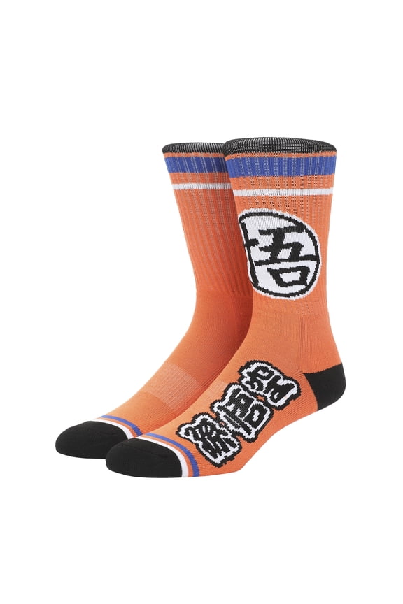 Dragon Ball Super Kanji Men's Orange Athletic Crew Socks