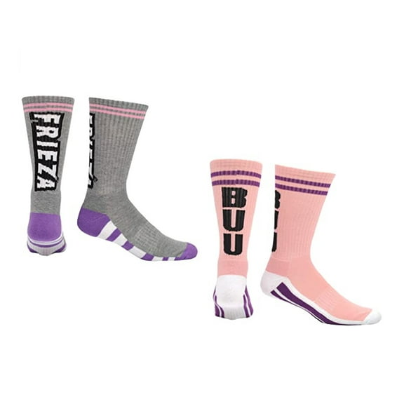 Dragon Ball Super Majin Buu And Frieza Anime 2 Pack Crew Socks
