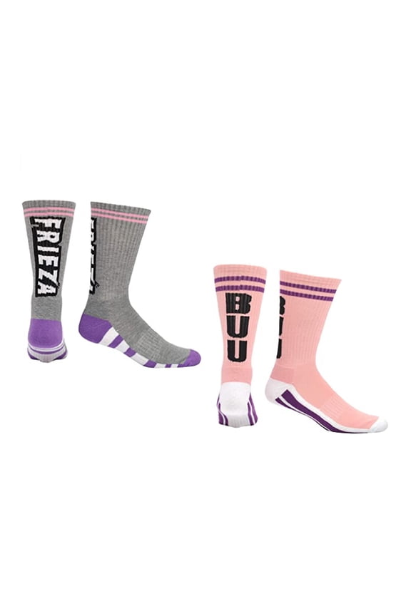 Super Majin Buu And Frieza Anime 2 Pack Crew Socks