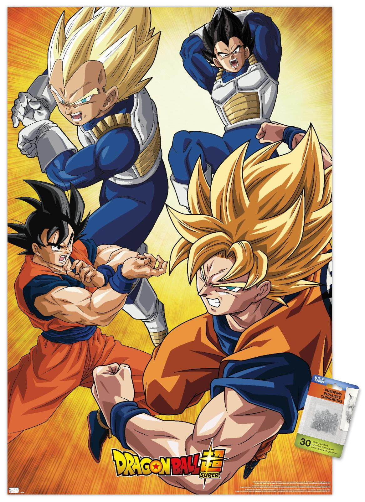 Dragon Ball Super - Orange Wall Poster with Pushpins, 22.375" x 34"
