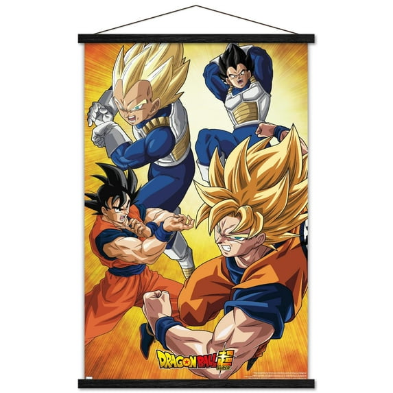 Dragon Ball Super - Orange Wall Poster with Wooden Magnetic Frame, 22.375" x 34"