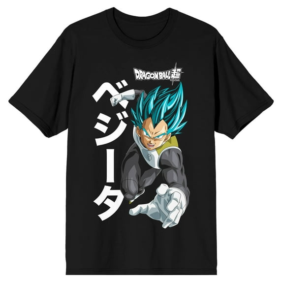 Dragon Ball Super Saiyan Vegeta Men's Black T-shirt-6XL